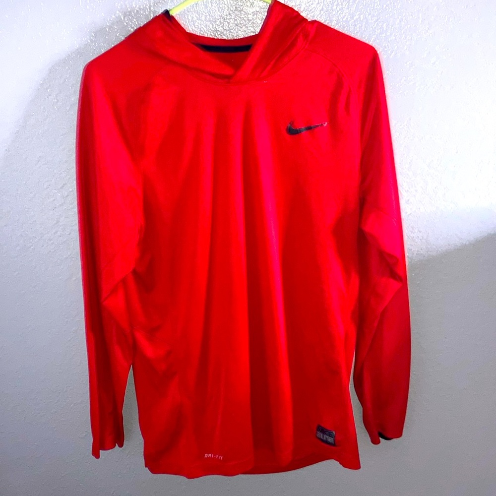 Red Nike Long Sleeve with hood
